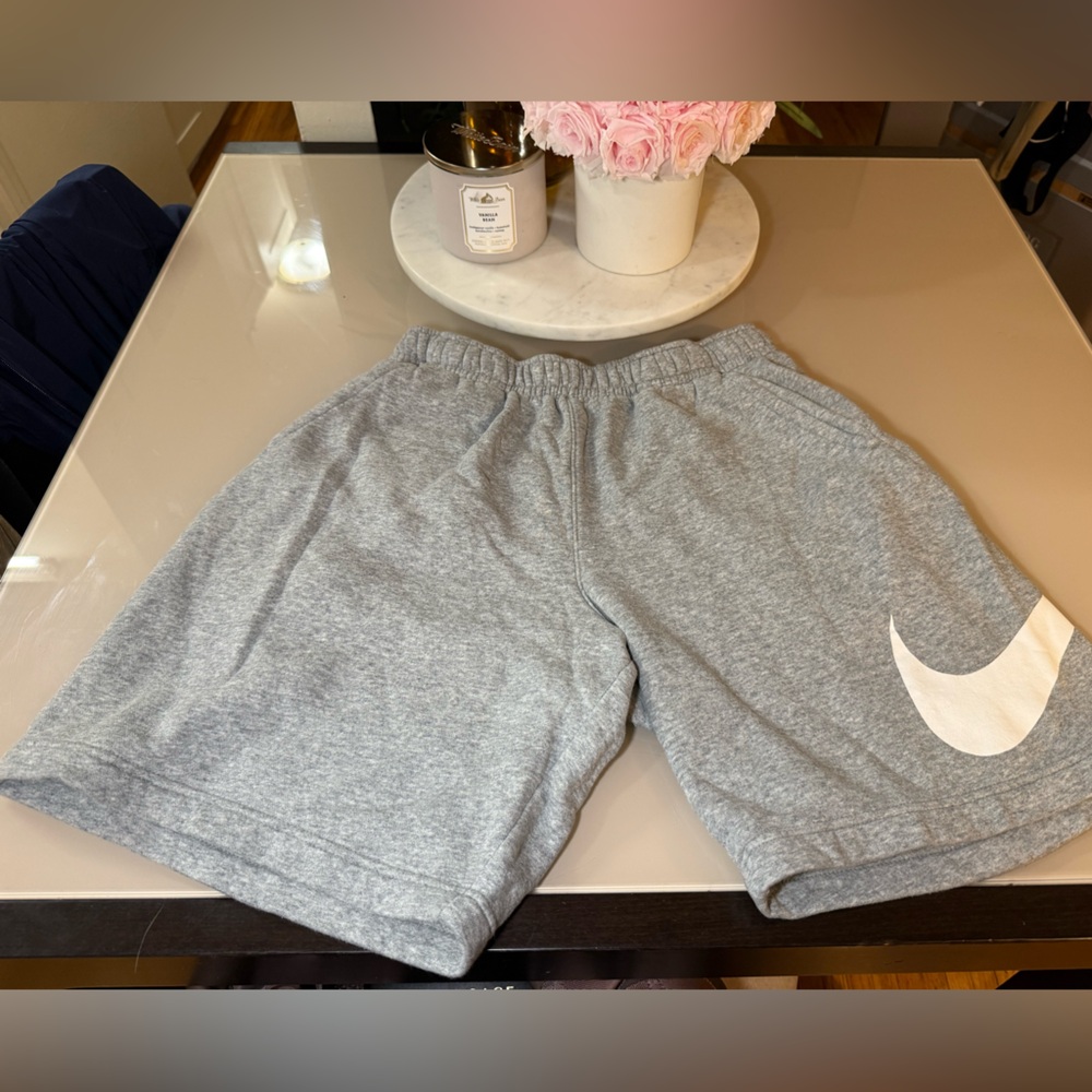 Nike Gray Athletic Shorts with White Logo
